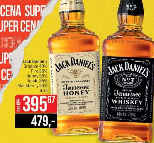 Jack Daniel's Original 40% Fire 35% Honey 35% Apple 35% Blackberry 35% 0.7l