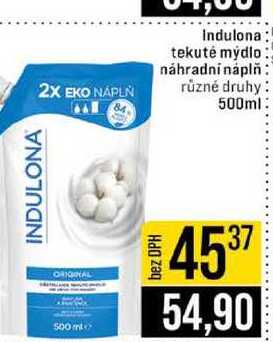 Indulona tekuté mýdlo náhradní náplň různé druhy 500ml