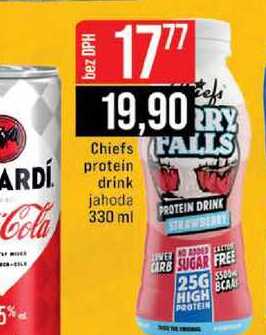 Chiefs protein drink jahoda 330 ml  v akci