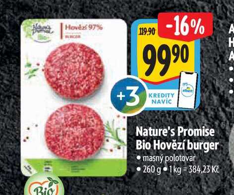 Nature's Promise Bio Hovězí burger 260 g