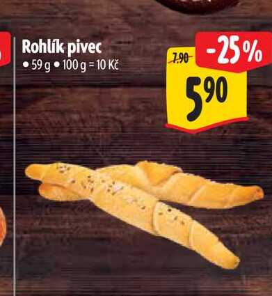 Rohlík pivec 59 g  
