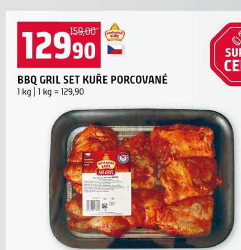 BBQ GRIL SET KUŘE PORCOVANÉ 1 kg