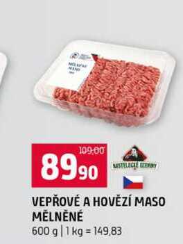 VEPŘOVÉ A HOVĚZÍ MASO MĚLNĚNÉ 600 g