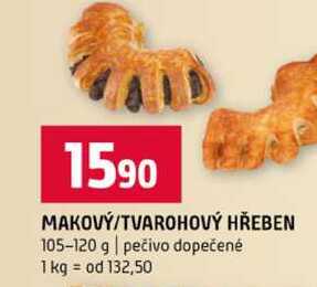 MAKOVÝ TVAROHOVÝ HŘEBEN 105-120 g pečivo dopečené 
