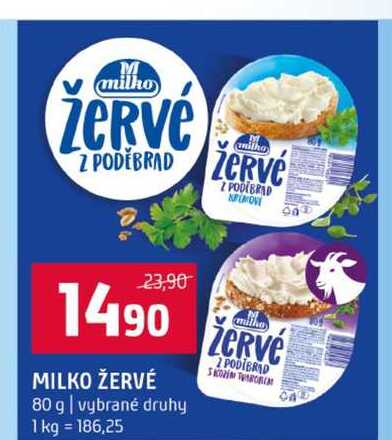 MILKO ŽERVÉ 80 g vybrané druhy