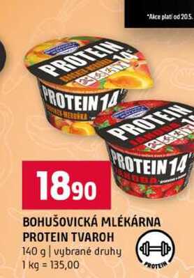 BOHUŠOVICKÁ MLÉKÁRNA PROTEIN TVAROH 140 g vybrané druhy 