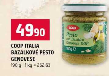 COOP ITALIA BAZALKOVÉ PESTO GENOVESE 190 g 
