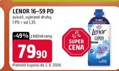 LENOR 16-59 PD aviváž, vybrané druhy