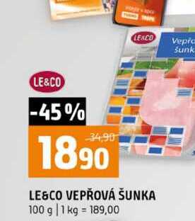 LE&CO VEPŘOVÁ ŠUNKA 100 g 