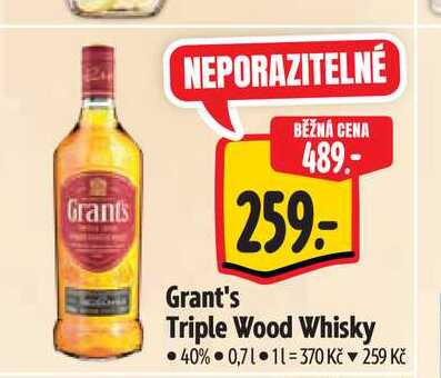 Grant's Triple Wood Whisky 40% 0,71