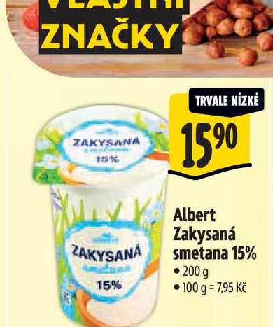 Albert Zakysaná smetana 15% 200 g