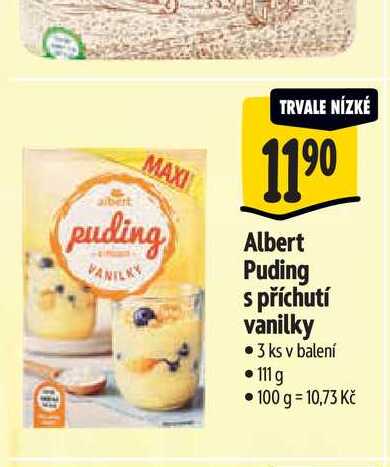   Albert Puding s příchutí vanilky  3 ks  111 g  