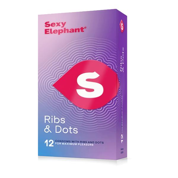 Sexy Elephant kondomy Ribbs&Dots