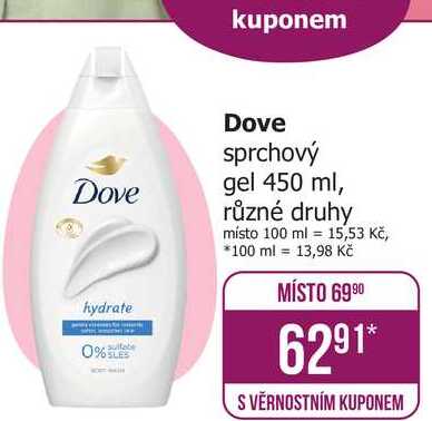 Dove sprchový gel 450 ml, různé druhy