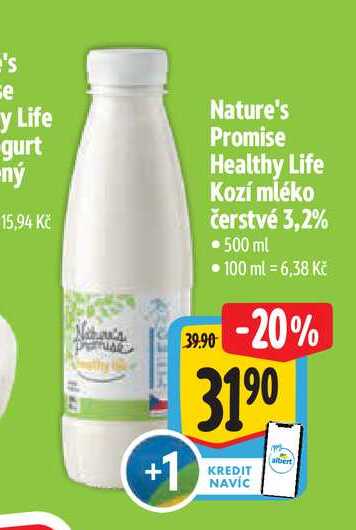  Nature's Promise Healthy Life Kozí mléko čerstvé 3,2% 500 ml  