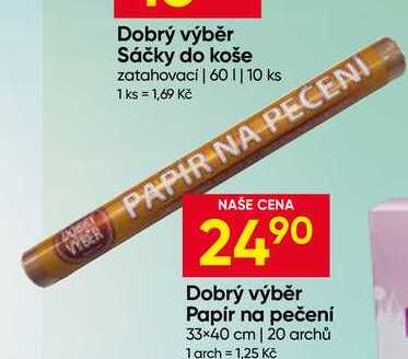 Dobrý výběr Papír na pečení 33×40 cm 20 archů