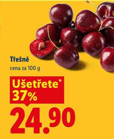 Třešně, cena za 100 g