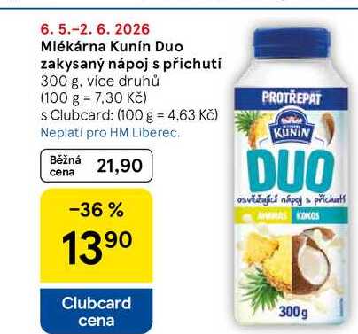 Mlékárna Kunín Duo zakysaný nápoj s příchutí, 300 g, více druhů 