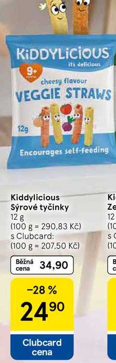 Kiddylicious Sýrové tyčinky, 12 g