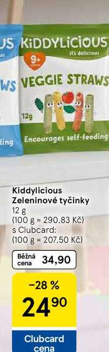 Kiddylicious Zeleninové tyčinky, 12 g