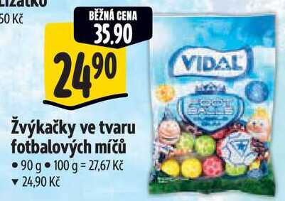Žvýkačky ve tvaru fotbalových míčů, 90 g   