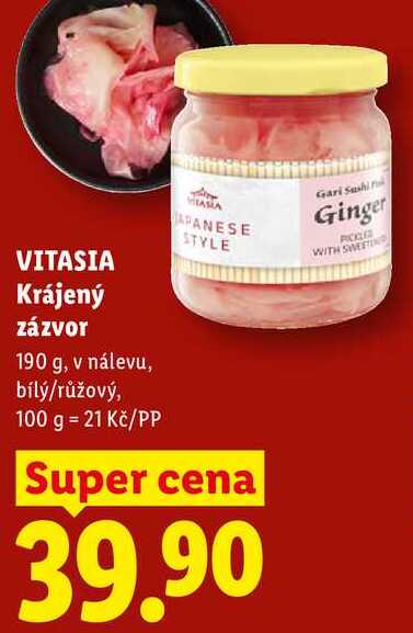 VITASIA Krájený zázvor, 190 g