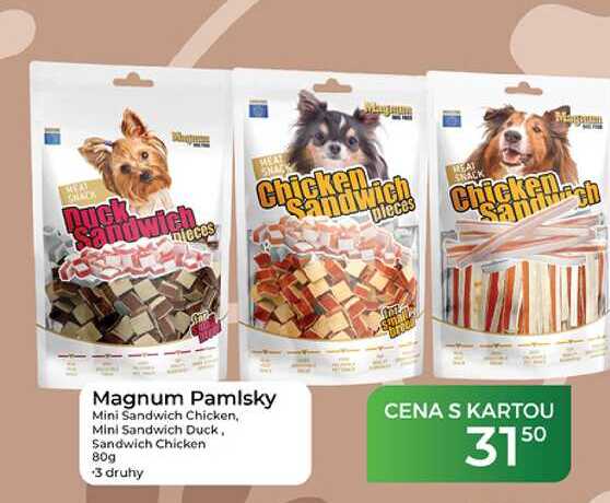 Magnum Pamlsky Mini Sandwich Chicken, Mini Sandwich Duck, Sandwich Chicken 80g