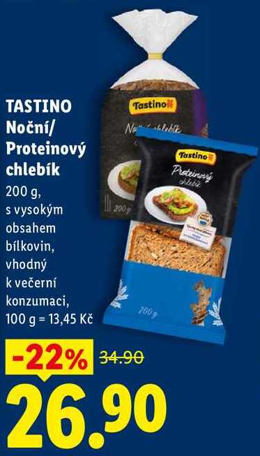 TASTINO Tastino Noční/Proteinový chlebík, 200 g