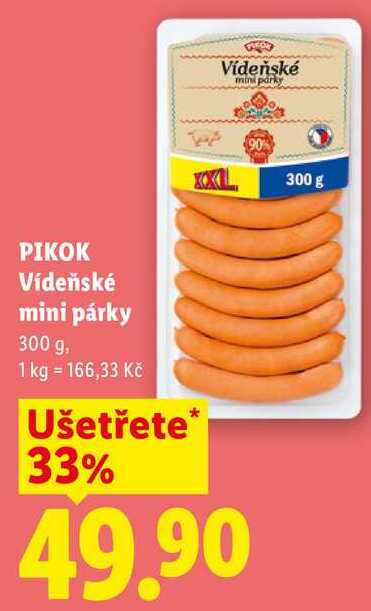 PIKOK Vídeňské mini párky, 300 g