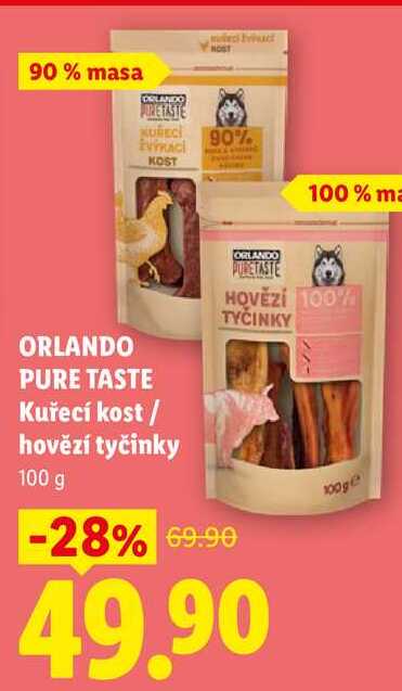 ORLANDO PURE TASTE Kuřecí kost/hovězí tyčinky, 100 g