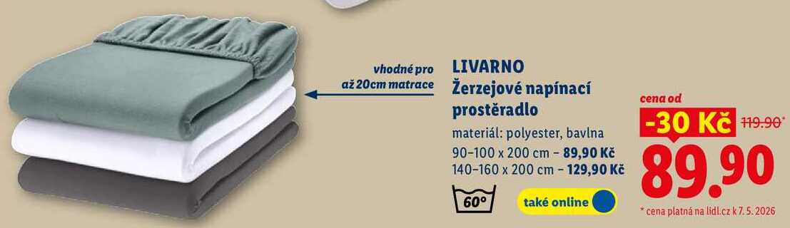LIVARNO Žerzejové napínací prostěradlo 