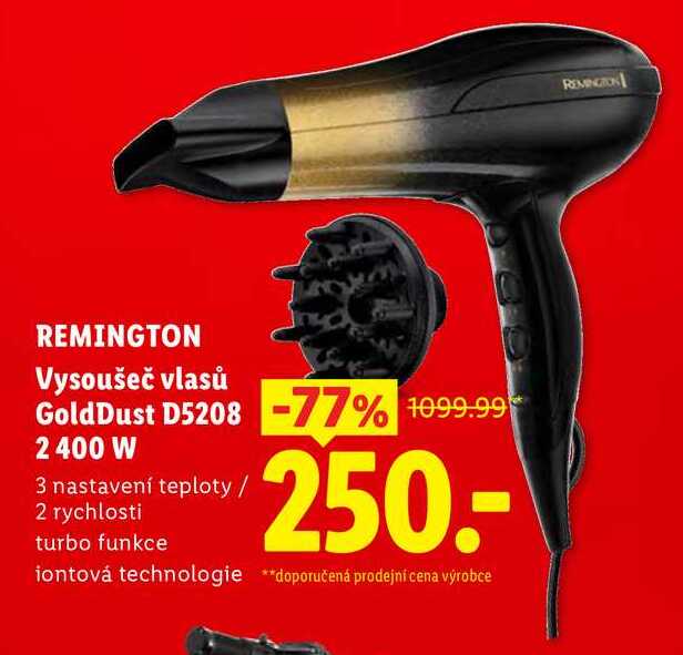 REMINGTON Vysoušeč vlasů GoldDust D5208 2400 W 