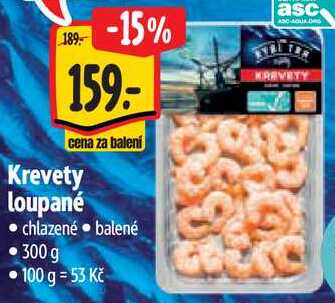 Krevety loupané, 300 g 