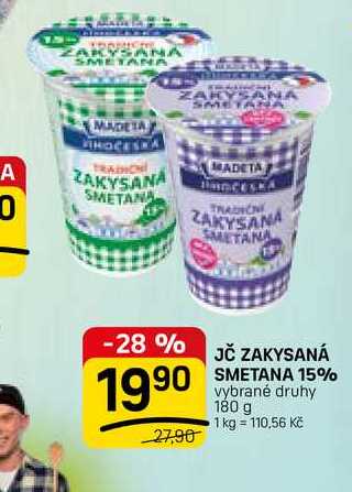JČ ZAKYSANÁ SMETANA 15% vybrané druhy 180 g