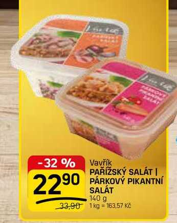 PAŘÍŽSKÝ SALÁT | 2290 PÁRKOVÝ PIKANTNÍ SALÁT 140 g