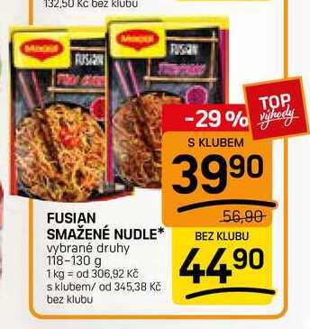 FUSIAN SMAŽENÉ NUDLE* vybrané druhy 118-130 g