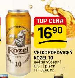 VELKOPOPOVICKÝ KOZEL 10 0,5l, plech