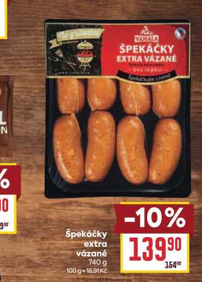 Špekáčky extra vázané 740 g