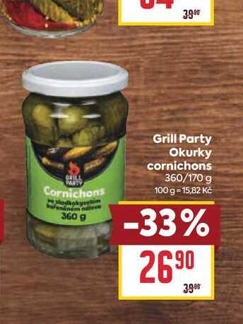 Grill Party Okurky cornichons 360/170 g