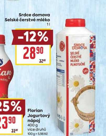 Srdce domova Selské čerstvé mléko 1l