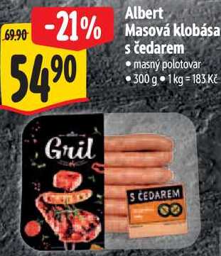 Albert Masová klobása s čedarem, 300 g
