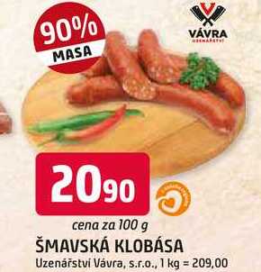 ŠMAVSKÁ KLOBÁSA 100g