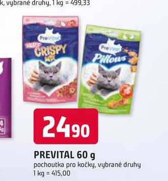 PREVITAL 60 g pochoutka pro kočky, vybrané druhy