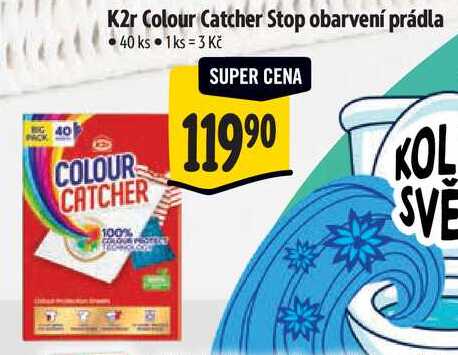 K2r Colour Catcher Stop obarvení prádla, 40 ks
