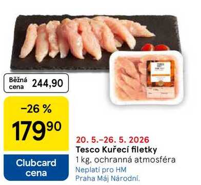 Tesco Kuřecí filetky, 1 kg