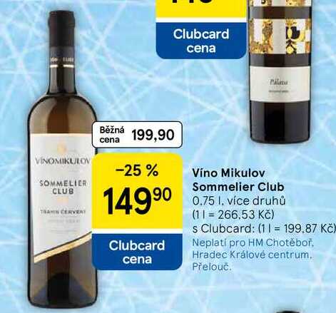 Víno Mikulov Sommelier Club, 0.75 l, více druhů 