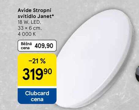 Avide Stropní svítidlo Janet, 18 W. LED. 33 x 6 cm. 4 000 K 