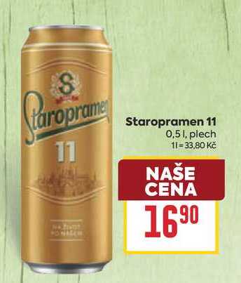 Staropramen 11 0,51, plech 