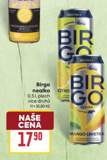 Birgo nealko 0,5l, plech 