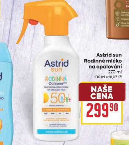 Astrid sun Rodinné mléko na opalování 270 ml